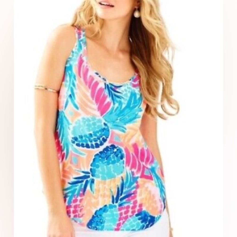 Lilly Pulitzer Women's Alyssa Silk Pineapple Sleeveless Tank